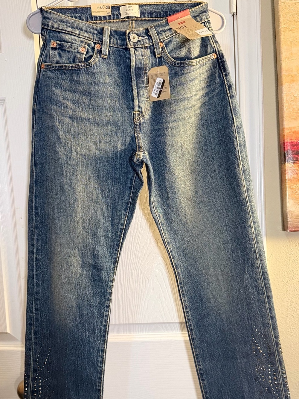NWT Levi's 501® CURVY Rhinestone Western Glam ✨